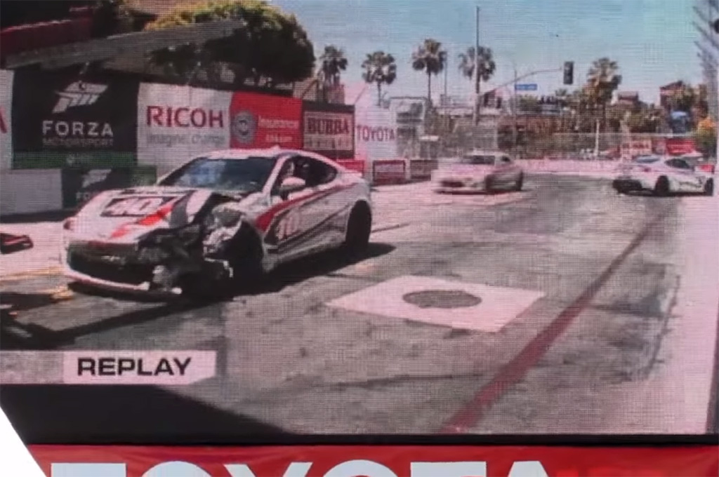 Near Disaster In Toyota Pro Celebrity Race In Long Beach